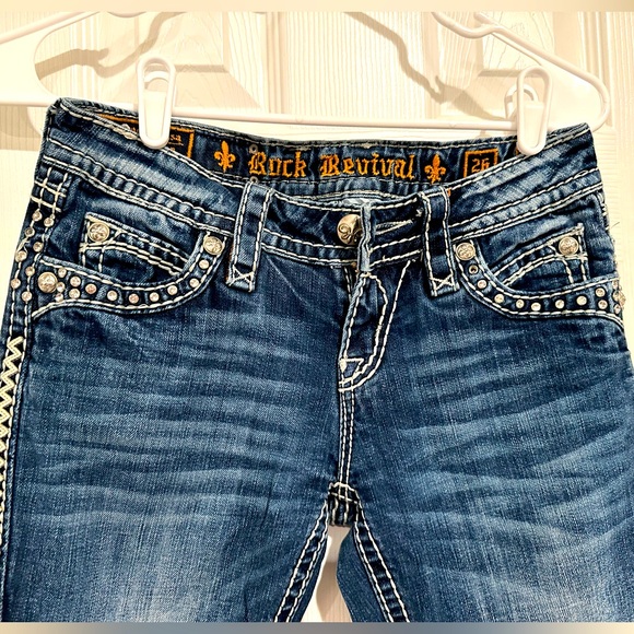 ROCK REVIVAL Rhinestone Embellished, Low Rise Boot Cut - Picture 3 of 5